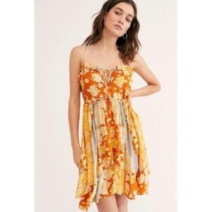 floral halter mini dress Garden Party Floral Halter Mini Dress Natural Multi / M